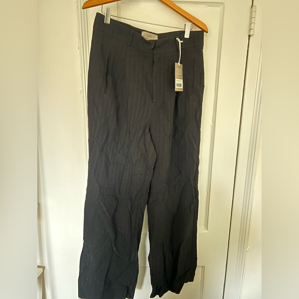 Everlane Black Stripe Trouser Pant